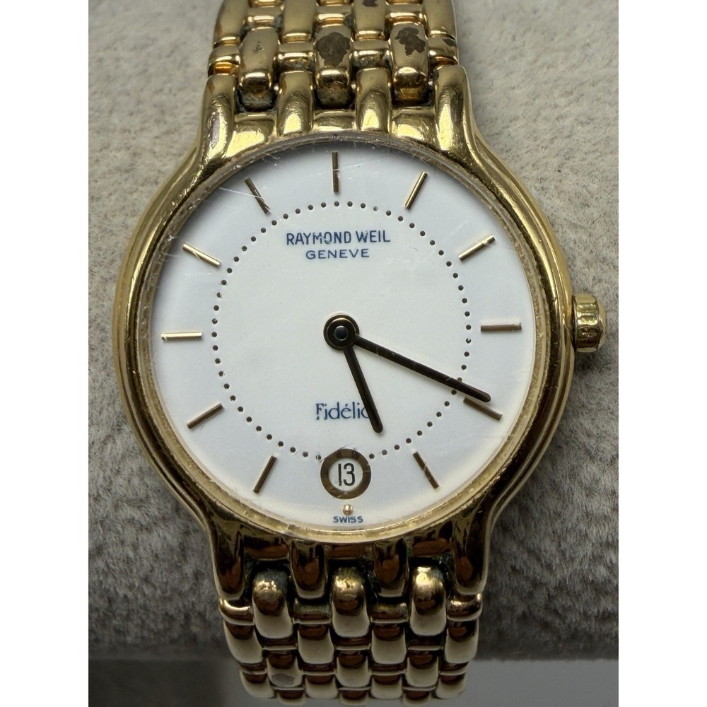 Raymond Weil Geneve Fidelio 4702 New Battery Ladies Watch 24MM 6.75" Swiss